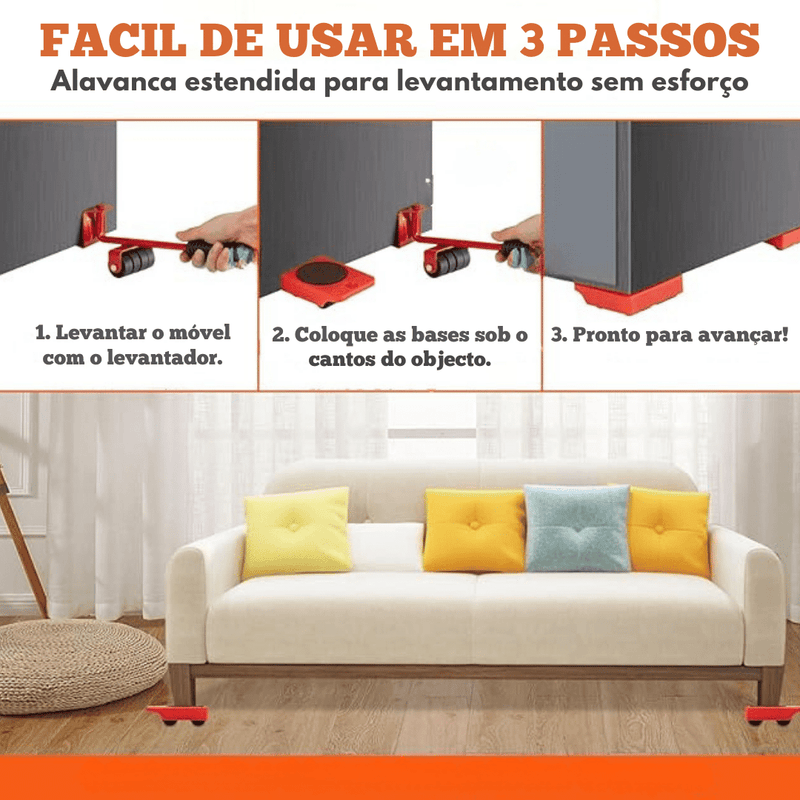 Movedor e Levantador para Móveis Kit 5Pçs