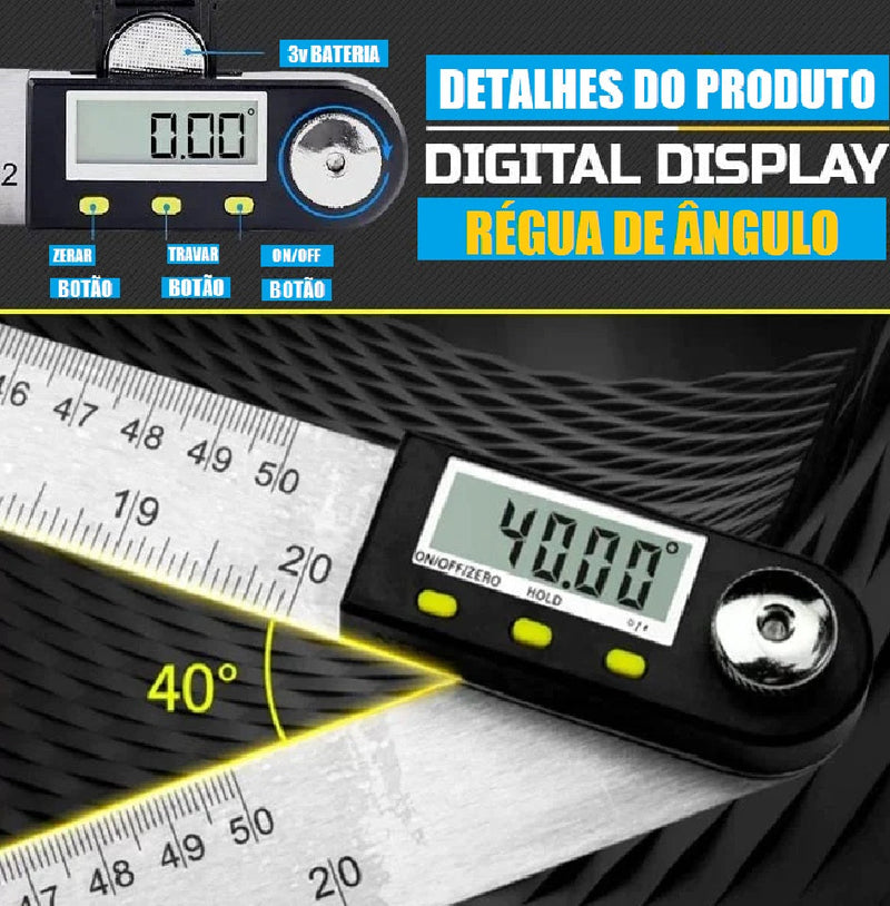 Régua de ângulo digital TecDisplay + Bolsa de ferramentas impermeável de brinde